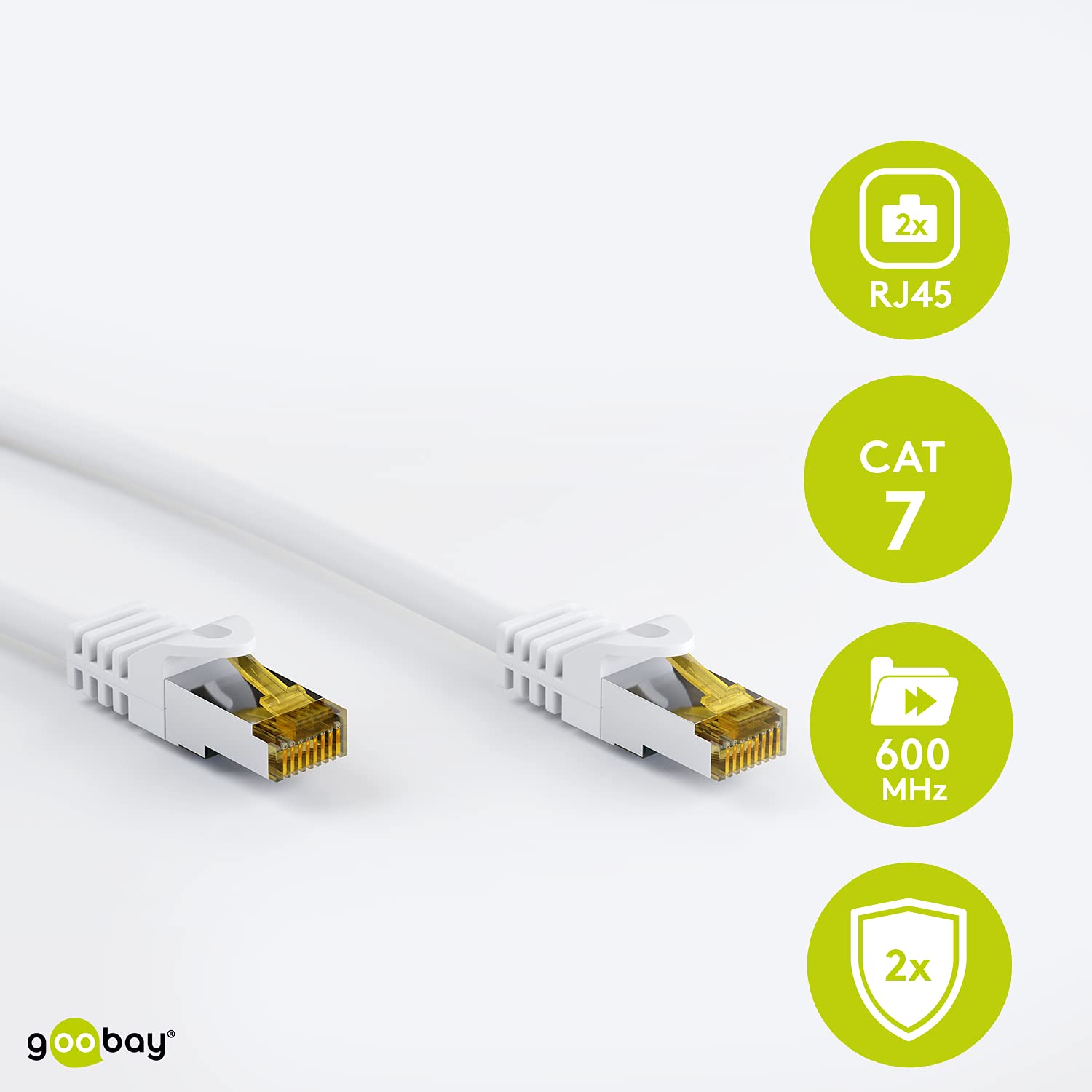 Detalle 2 de Goobay 92668 kabel LAN CAT 7 S/FTP, 15 m, RJ45, biały