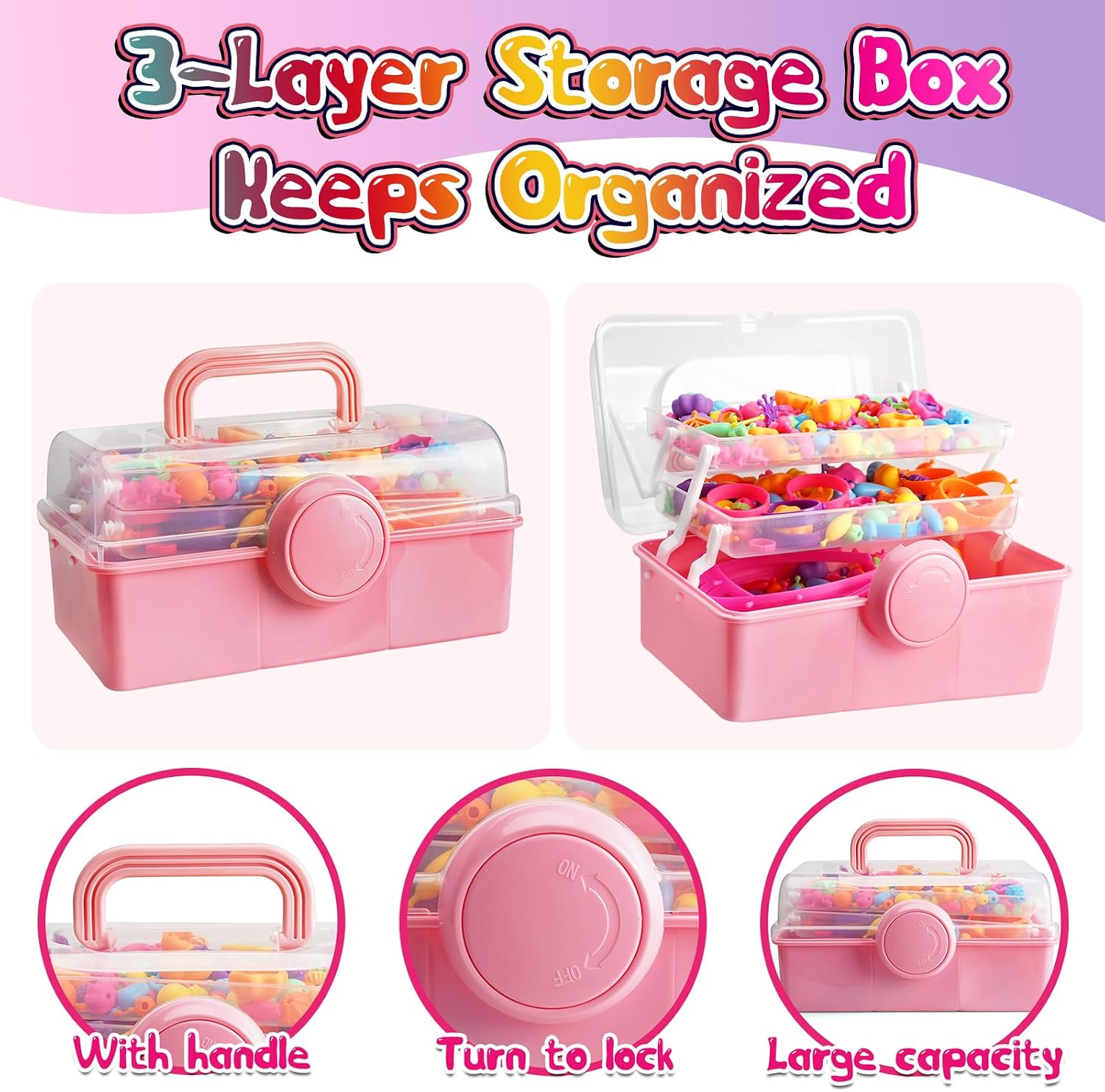 Thumbnail 3 de FUNZBO Pop Bead Jewelry Kit, 850 Pieces