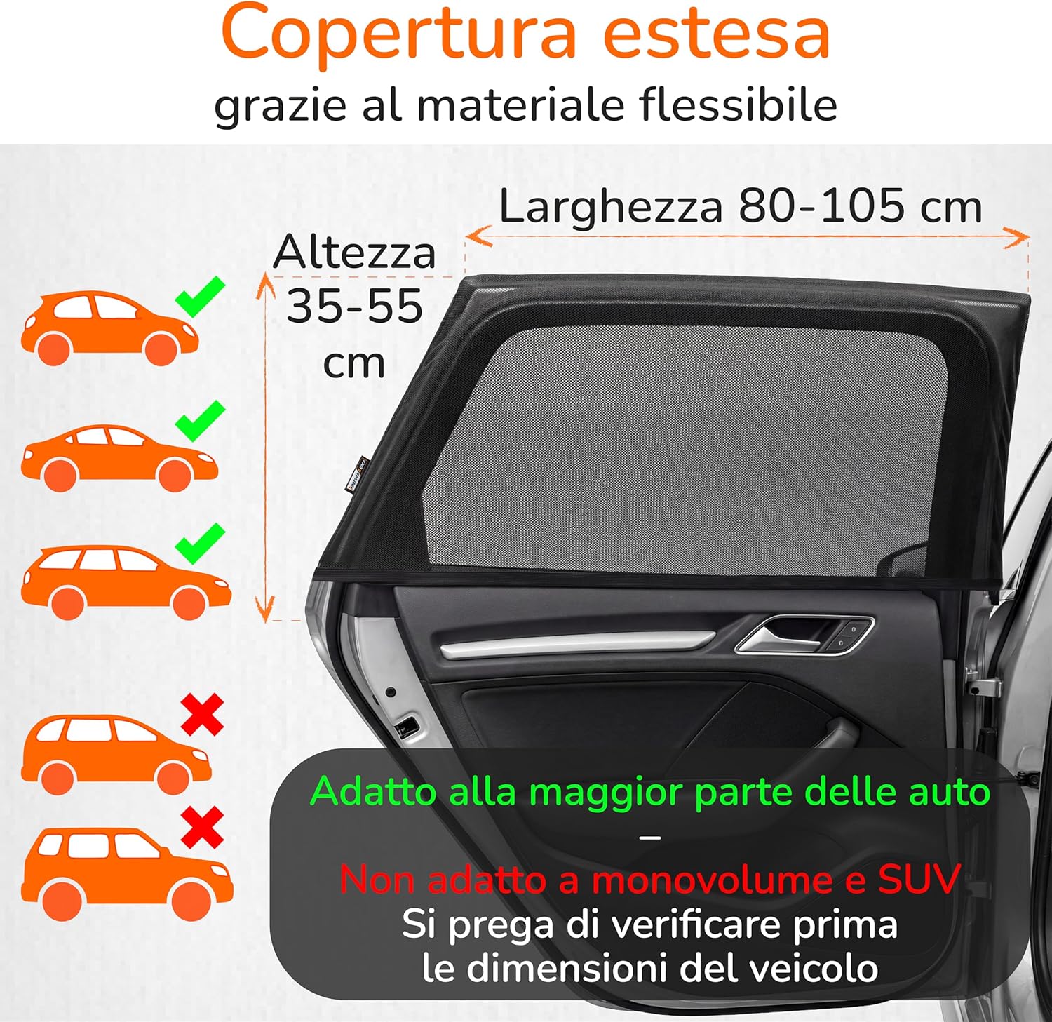 Detalle de Upgrade4cars Parasole Auto per Bambini con Protezione UV TÜV UPF 15 – 2 pezzi