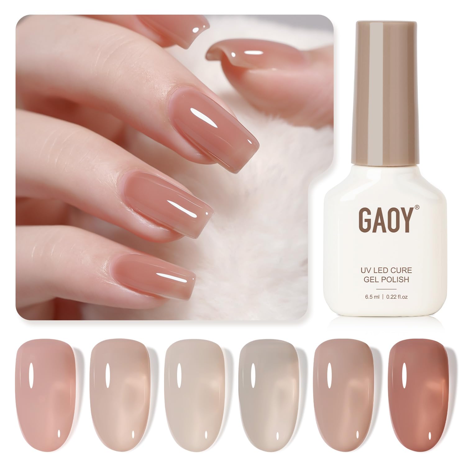 Thumbnail 6 de GAOY Rose Garden Jelly Gel Nail Polish Kit 6x6.5ml