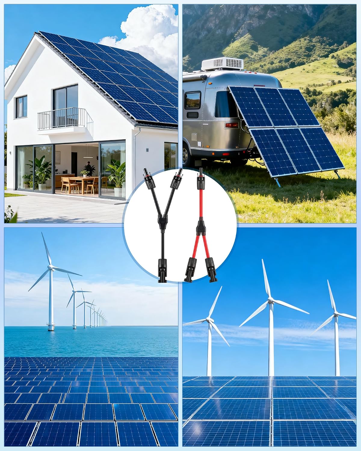 Detalle de Binamao Y-fördelare för solpaneler, 1000 V DC, 30 A och 4 mm²