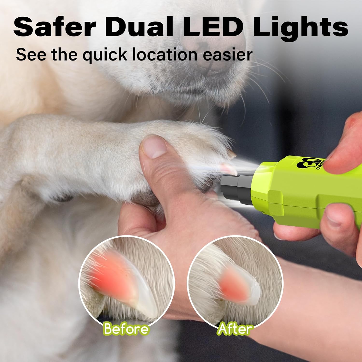 Thumbnail 2 de Casfuy 6-Speed Dog Nail Grinder – Newest Enhanced, Quiet, Rechargeable Electric Nail Trimmer