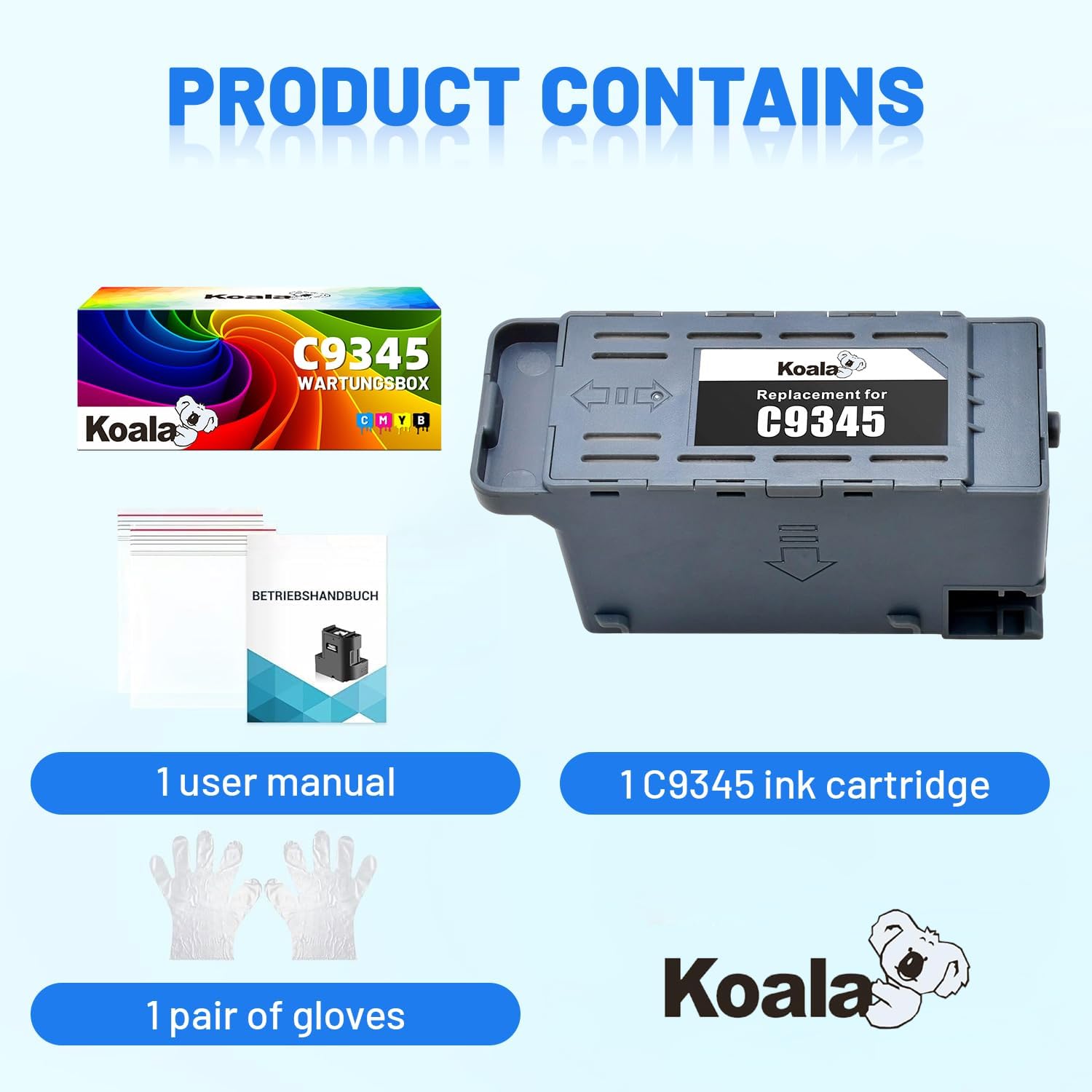 Detalle de KOALA C9345 Scatola di manutenzione dell'inchiostro compatibile per Epson WF/ET (1 confezione)