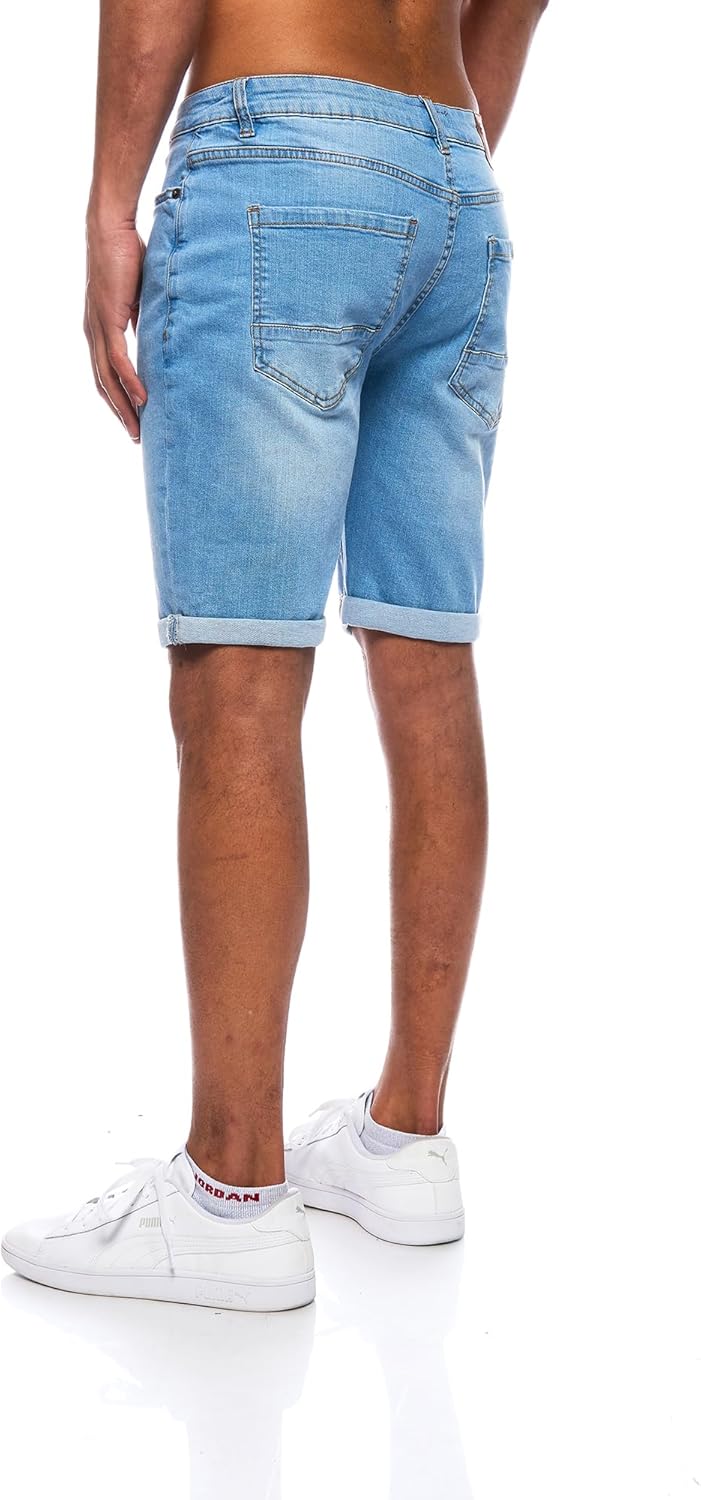 Thumbnail 3 de Jeel Herren Kurze Jeans-Shorts Slim-Fit im 5-Pocket-Style (Basic Washed)