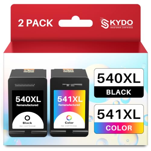Detalle de Skydo PG-540XL CL-541XL – Remplacement haute capacité pour Canon 540/541 (2 cartouches reconditionnées)