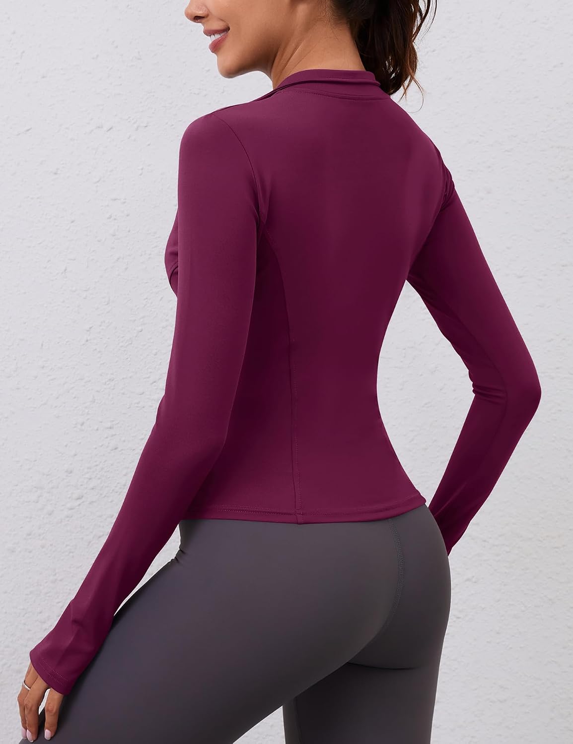 Thumbnail 6 de LOMON Workout Crop Zip Top 90% Polyester