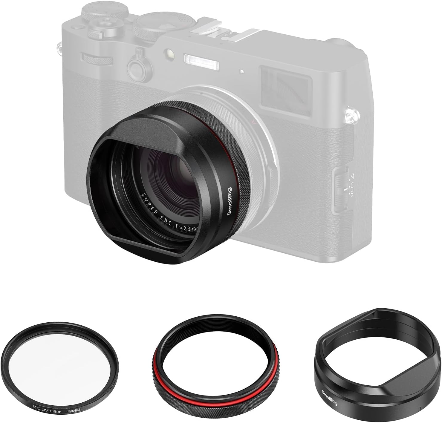 Detalle de SMALLRIG 5850 UV-filter met zonnekap voor FUJIFILM X100VI/X100V