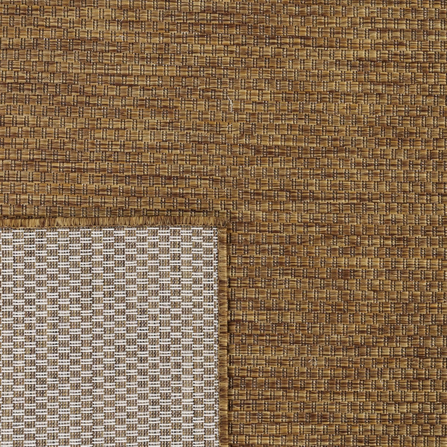 Thumbnail 5 de Paco Home Outdoor Teppich 140x200 cm Coffee – wetterfest, pflegeleicht für Terrasse, Balkon und Garten