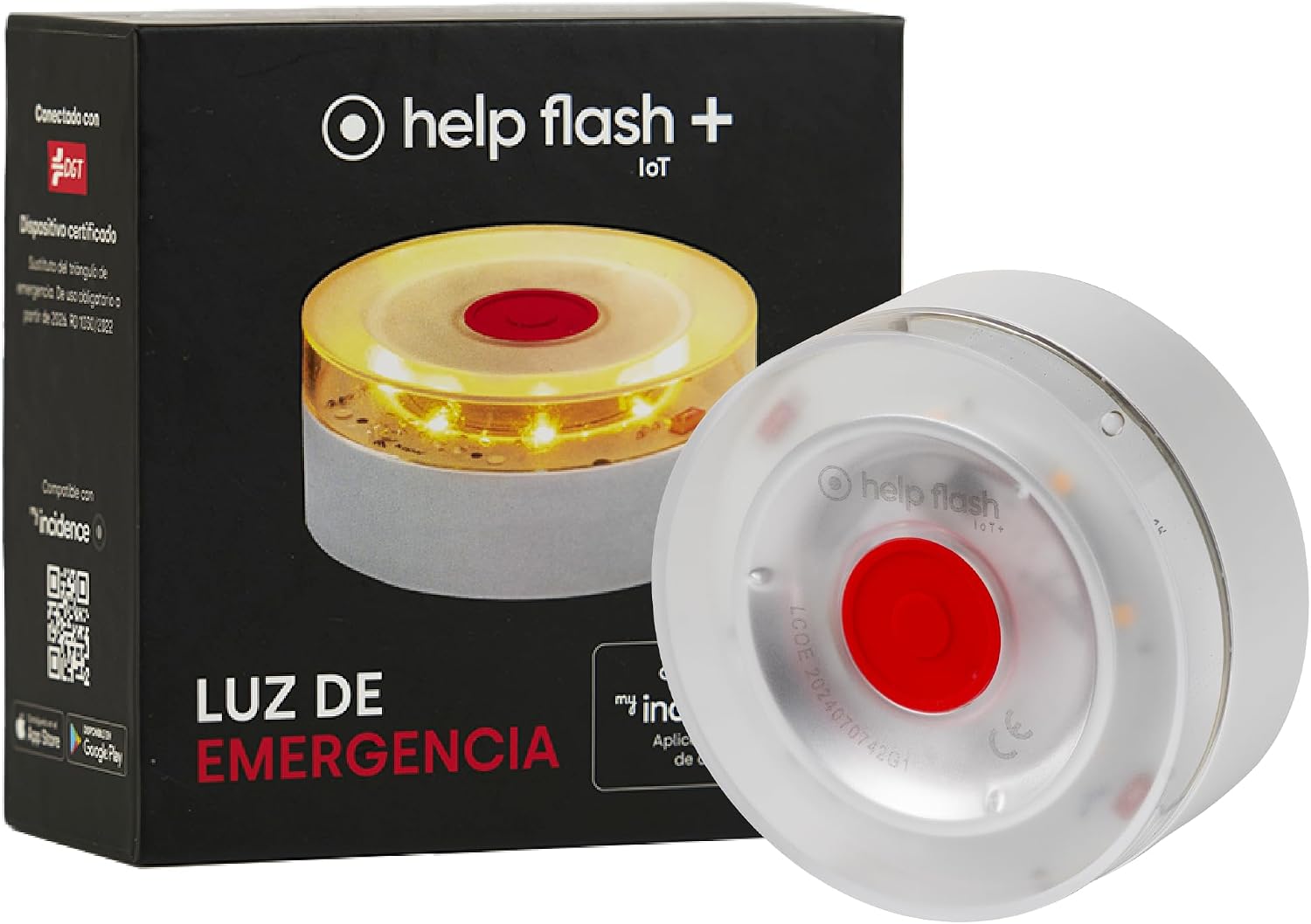 Detalle de Help Flash IoT+: Luz de Emergencia V16 con Geolocalización y conectividad integrada