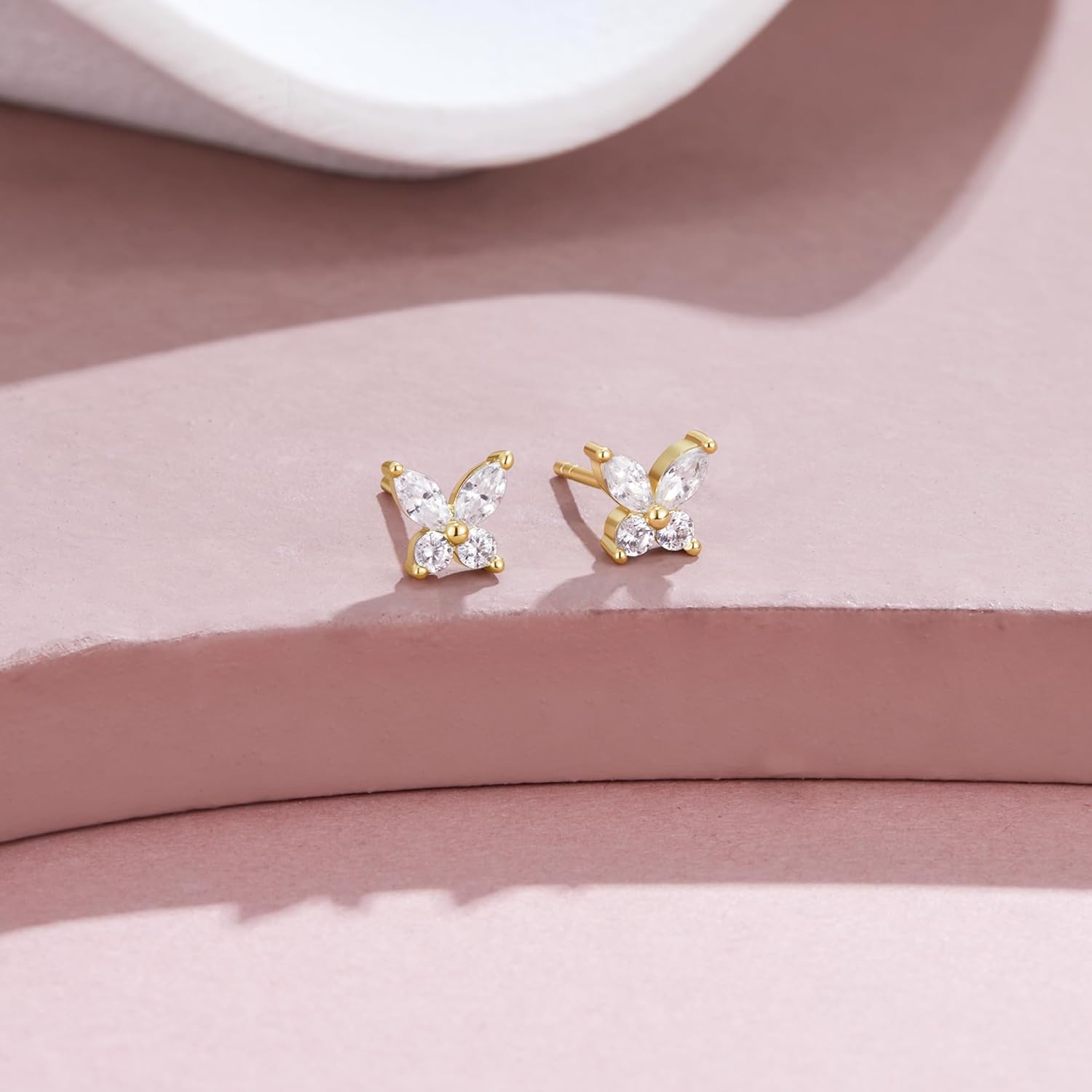Thumbnail 6 de Macachii sterling silver earrings set: 3 pairs of small stud hoop climber ear stack earrings