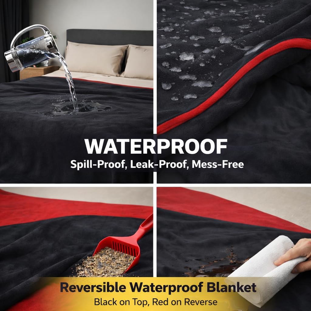 Thumbnail 5 de Bedding Aid Queen Size Waterproof Blanket (80x90) – Stain- & Spill-Proof Reversible Flannel for Beds, Sofas, Kids & Pets