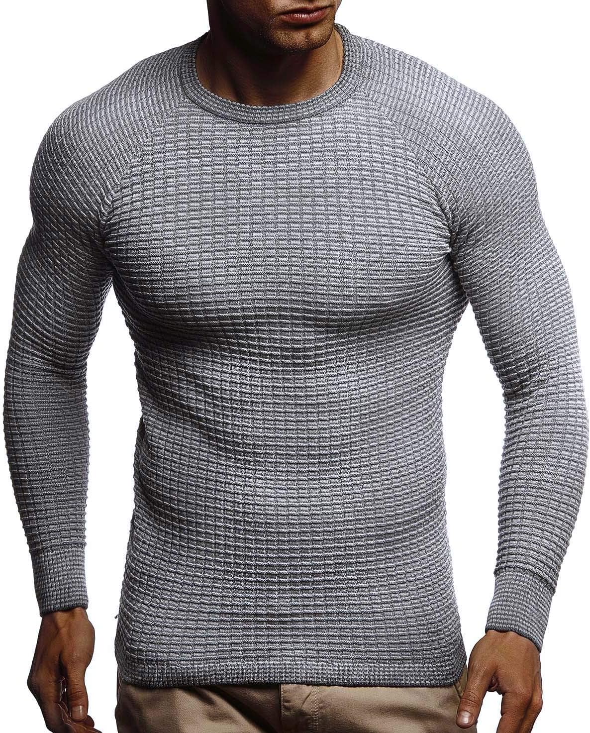Detalle 2 de Leif Nelson LN20746 – Pull tricot col rond, coupe slim, maille fine