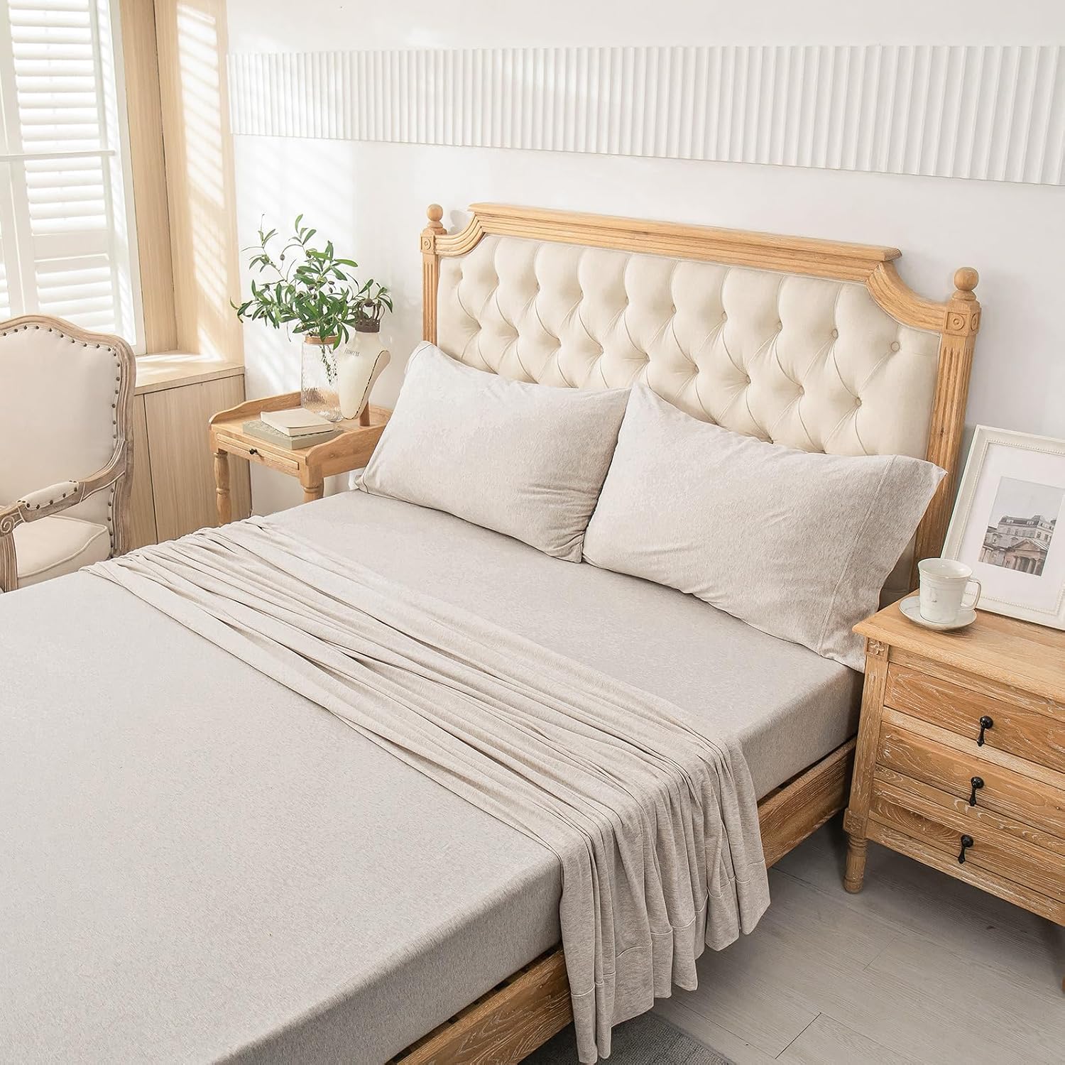 Thumbnail 5 de PURE ERA Jersey Knit Bed Sheets King, 20" Pocket