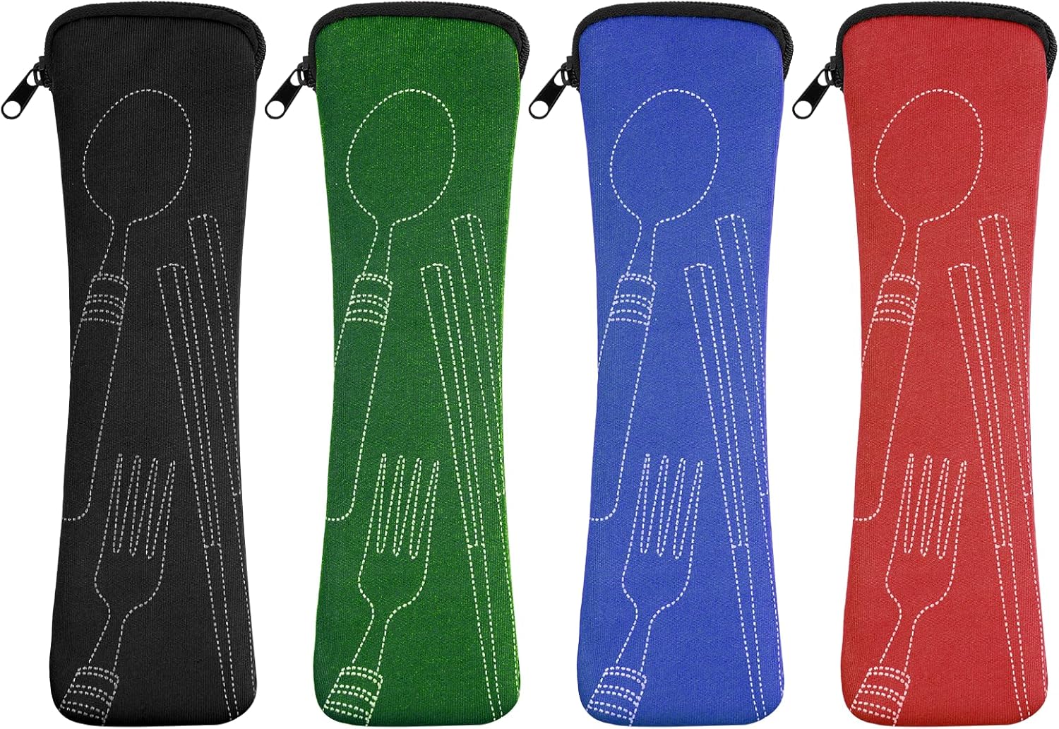 Detalle de Vicloon Sac à Couverts 4 Pièces – Boîte portable avec éclair, idéale pour le camping et les déjeuners