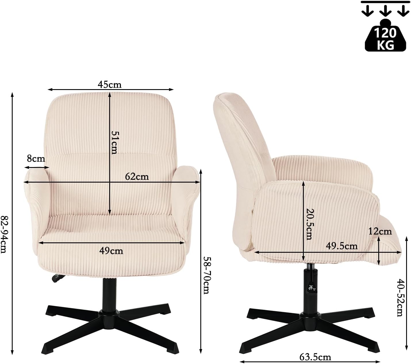 Thumbnail 2 de MEUBLE Cosy Silla de Escritorio Beige