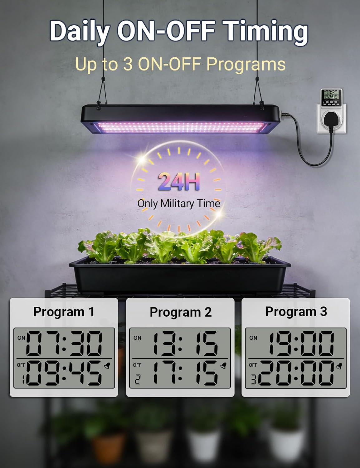 Detalle 2 de ORIDGET 24 Hour Digital Electric Timer Plug Socket (13A / 240V) with Countdown & Repeat Cycle