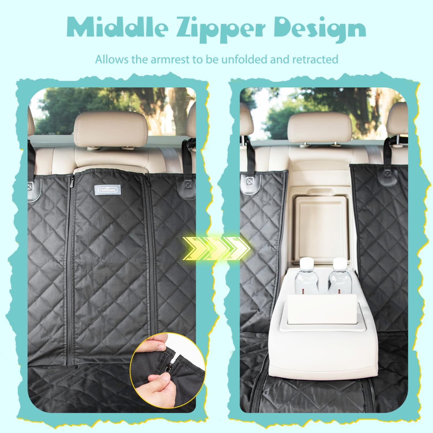 Detalle de Nobleza Telo Auto per Cani: Coprisedile universale 137×121 cm, impermeabile e antiscivolo