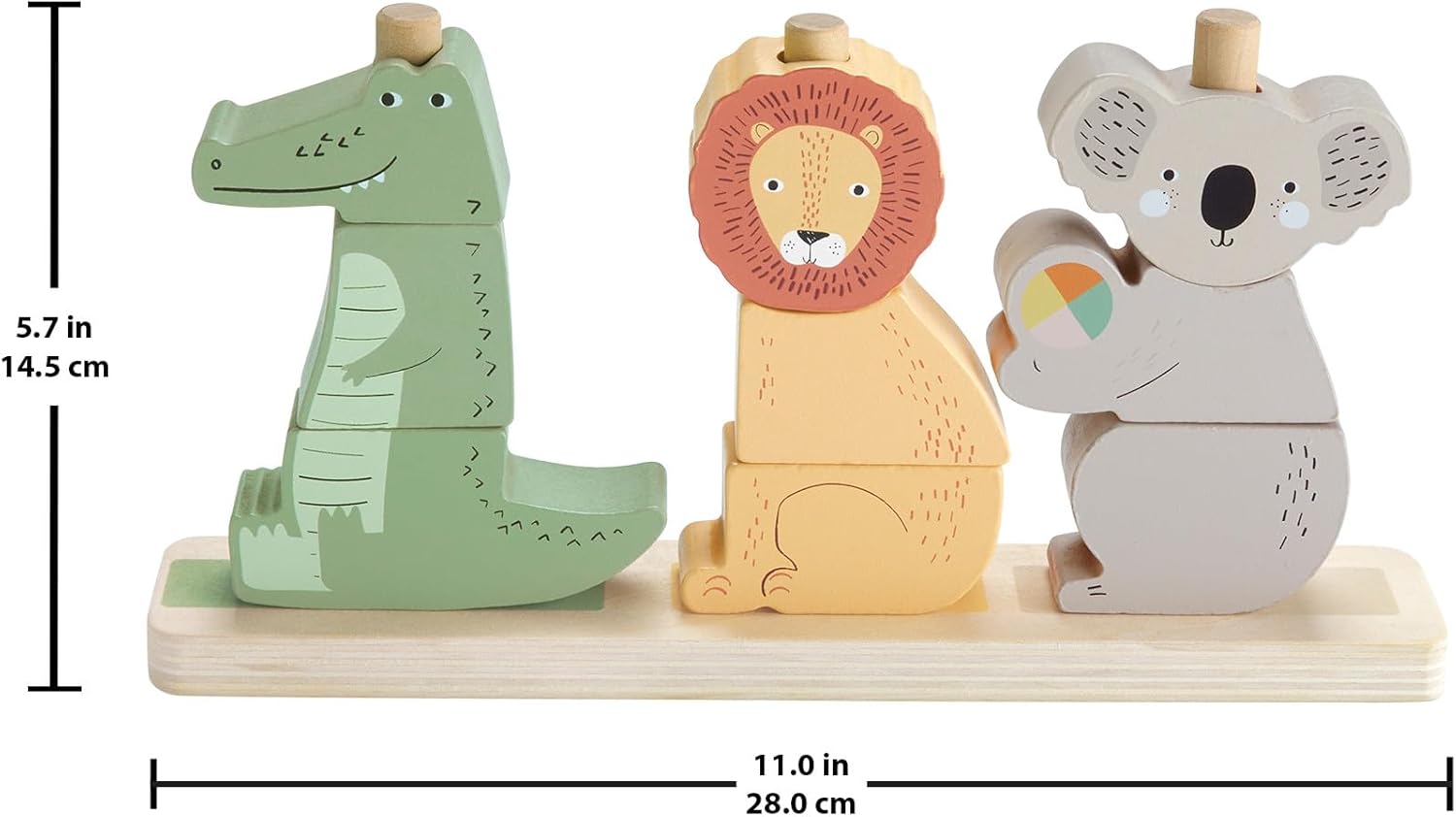 Thumbnail 5 de Fisher-Price Stapel- und Sortiertierwelt aus Holz (10 Teile, HXV04) ab 1 Jahr