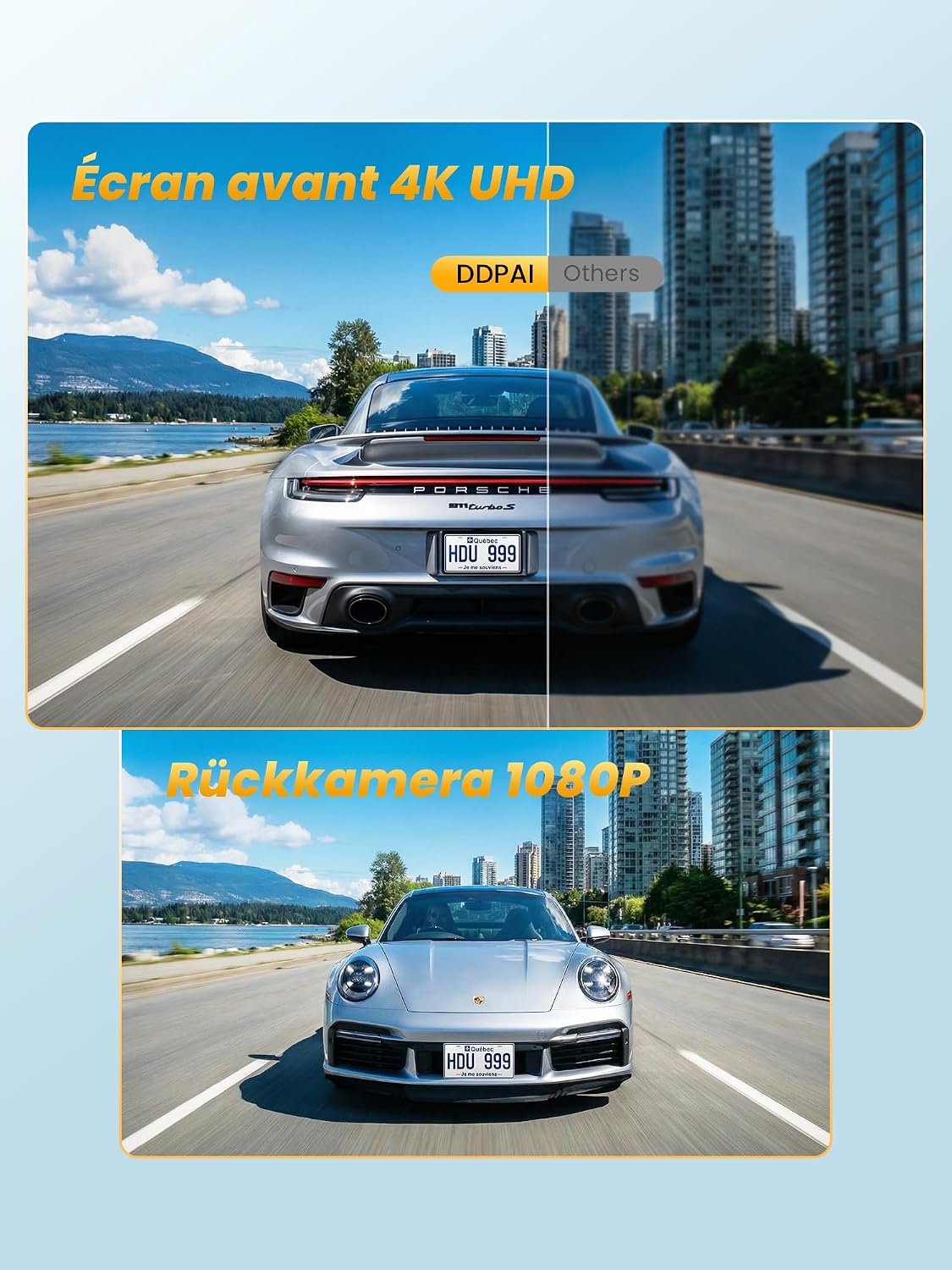 Thumbnail 4 de DDPAI Z50 Pro Dashcam Voiture Avant Arrière : 4K + 1080p, WiFi 6 et Vision Nocturne IA