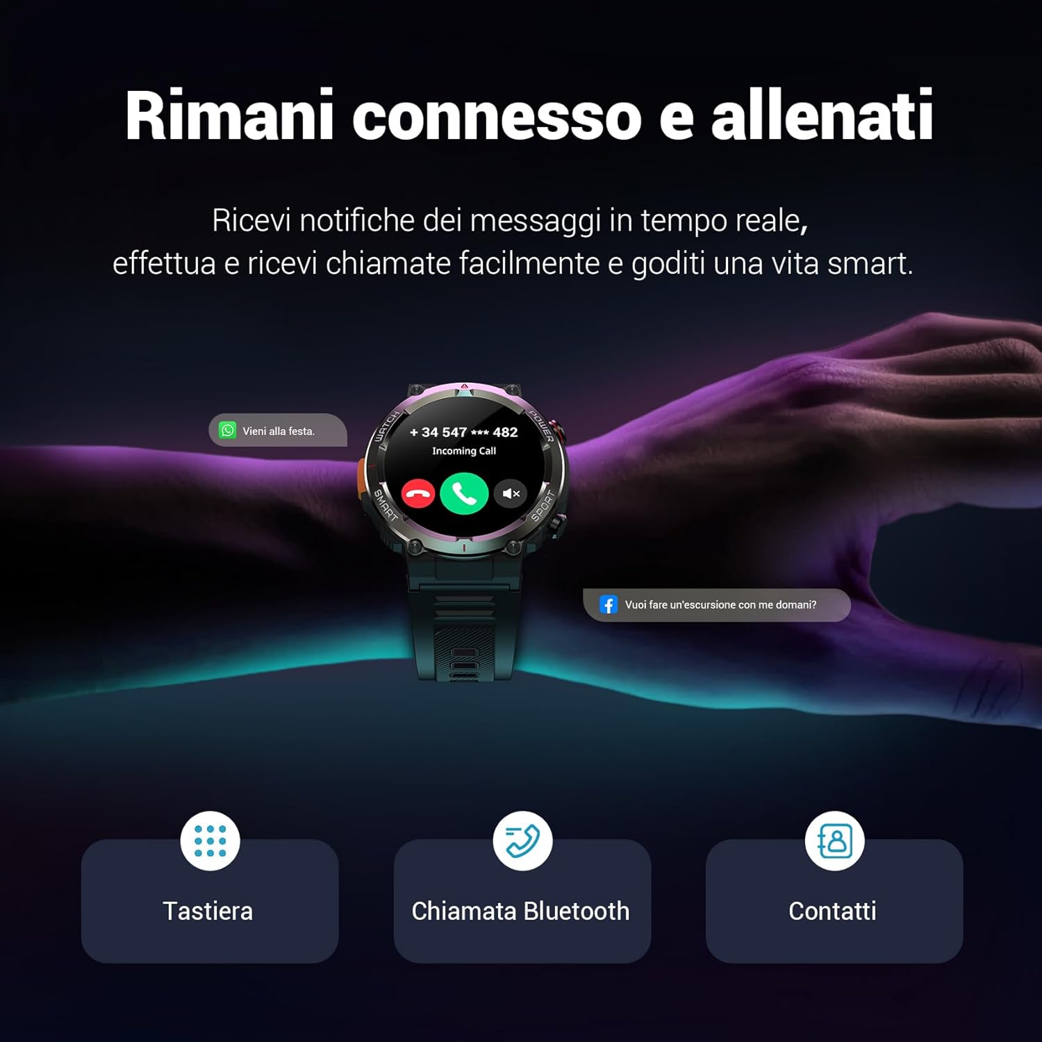 Thumbnail 1 de Blackview Smartwatch Uomo 1.45