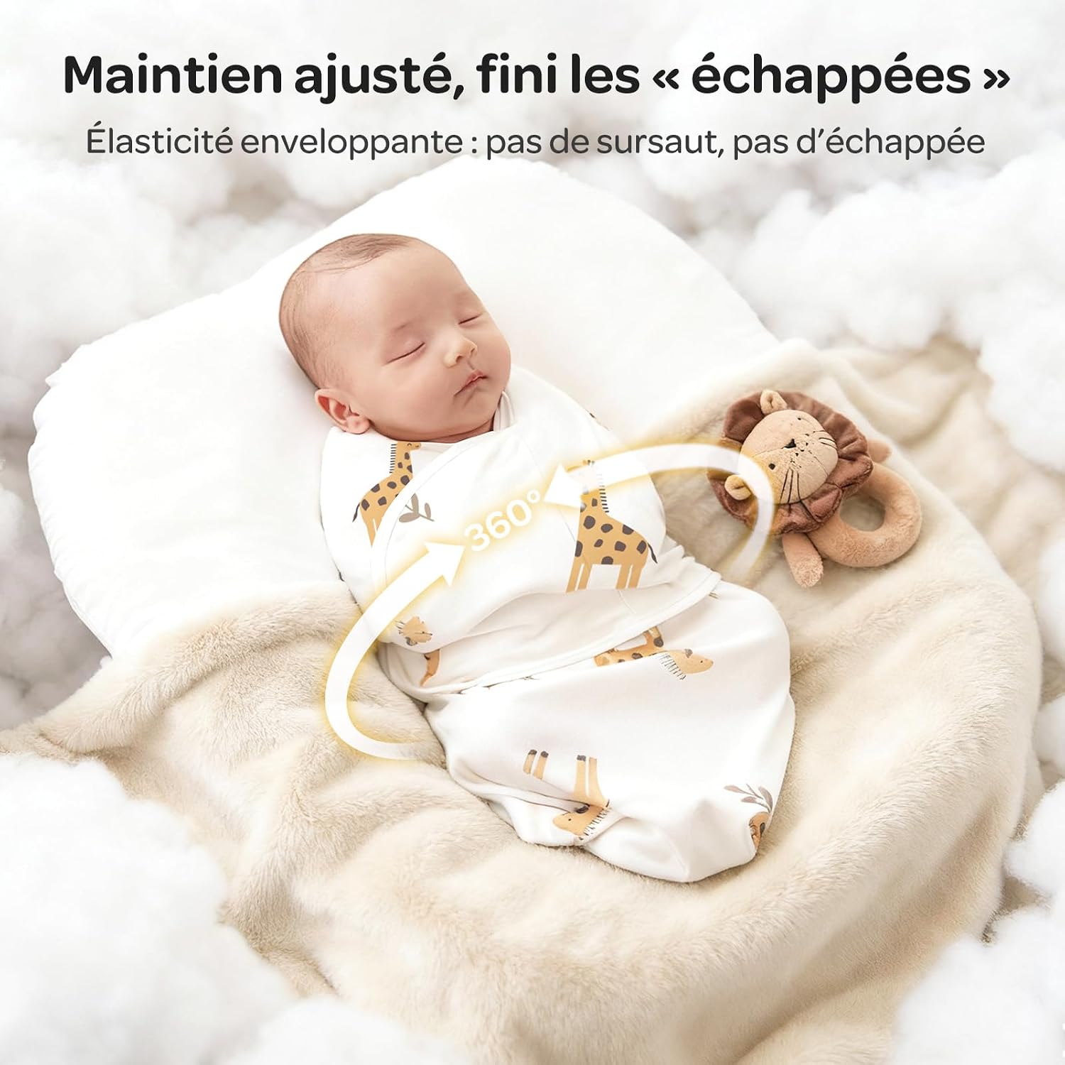 Thumbnail 6 de Momcozy Lot de 2 gigoteuses d’emmaillotage 0–3 mois : fermeture silencieuse et confort sécurisant