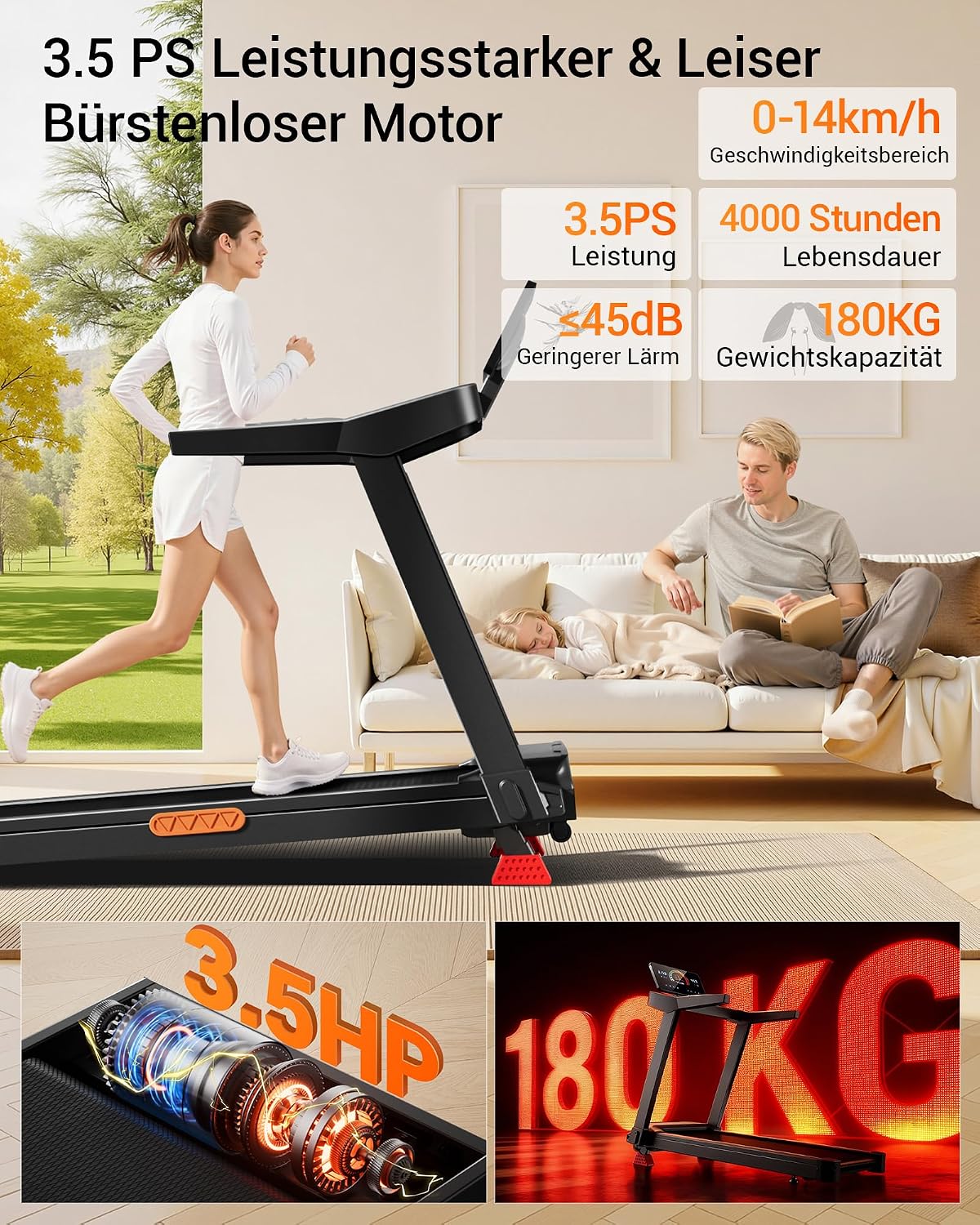 Detalle 2 de UMAY Laufband 16% Steigung