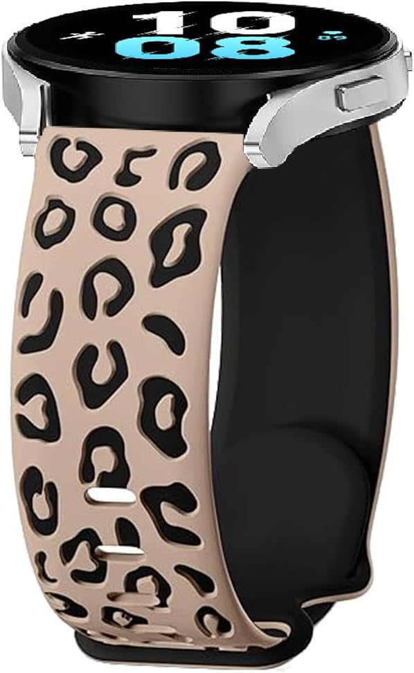 Detalle de BYISYUE Leopard 22mm silicone replacement band for smartwatch