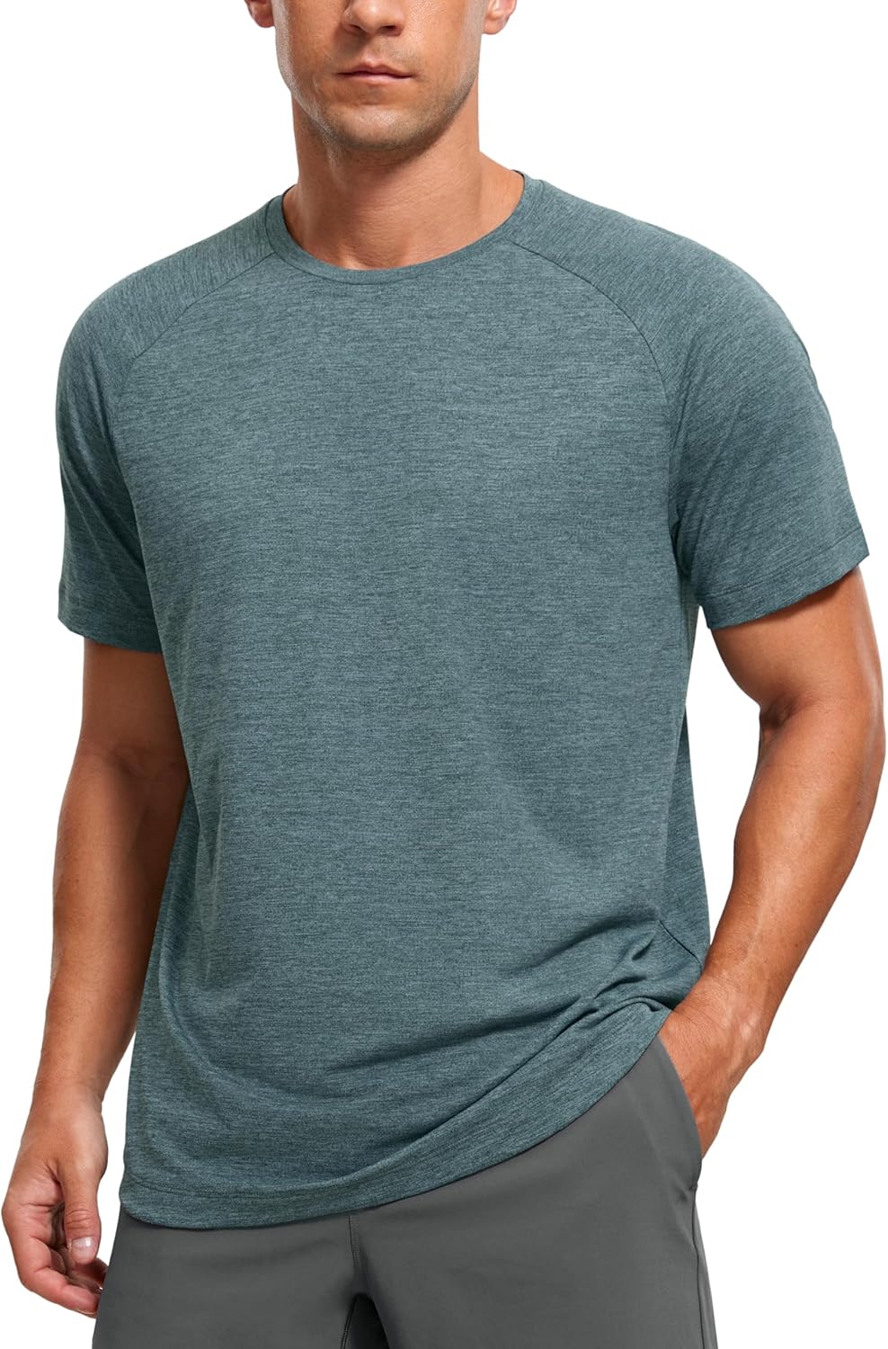 Detalle de CRZ YOGA T-Shirt da Uomo Leggera a Maniche Corte con Dritto taglio e Girocollo | Allenamento e Quick-Dry