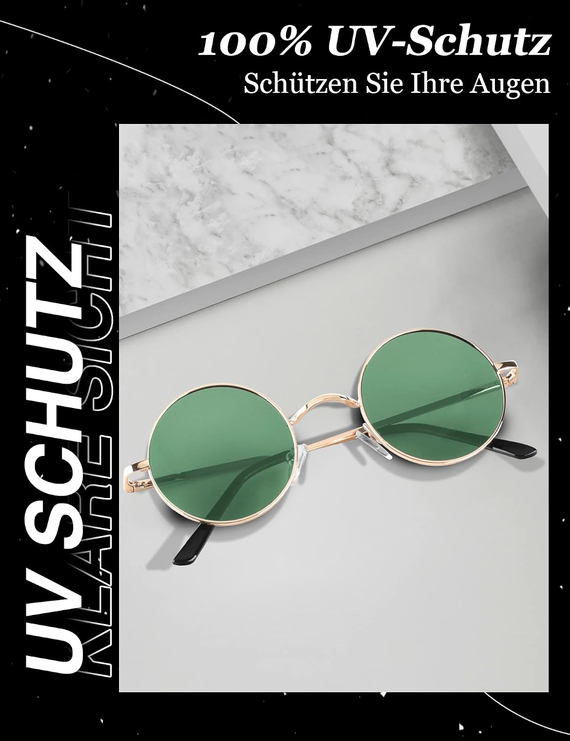Detalle de ANYLUV Sonnenbrille Herren Polarisiert – Runde Brille mit UV400-Schutz