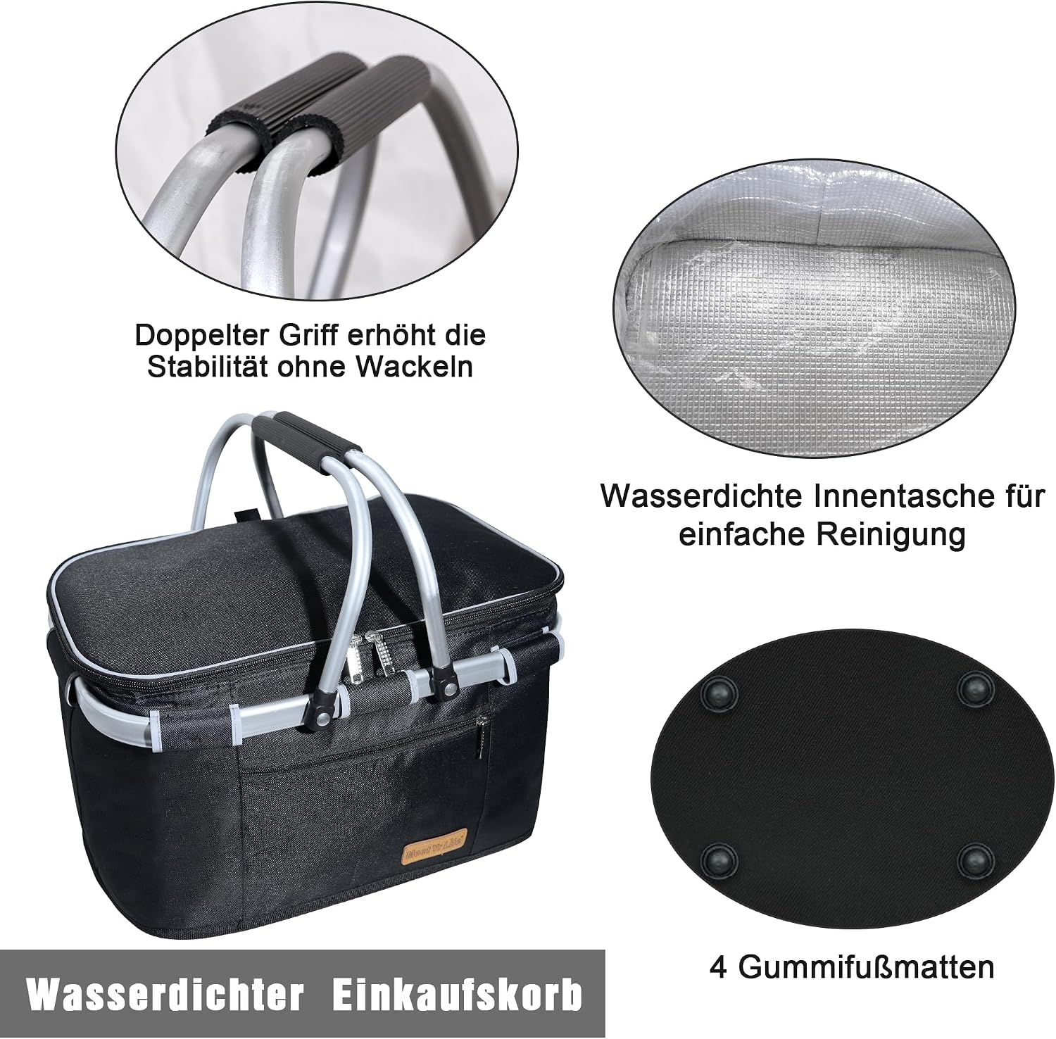 Detalle 2 de ABIUBIU Kühltasche großer isolierter Einkaufskorb