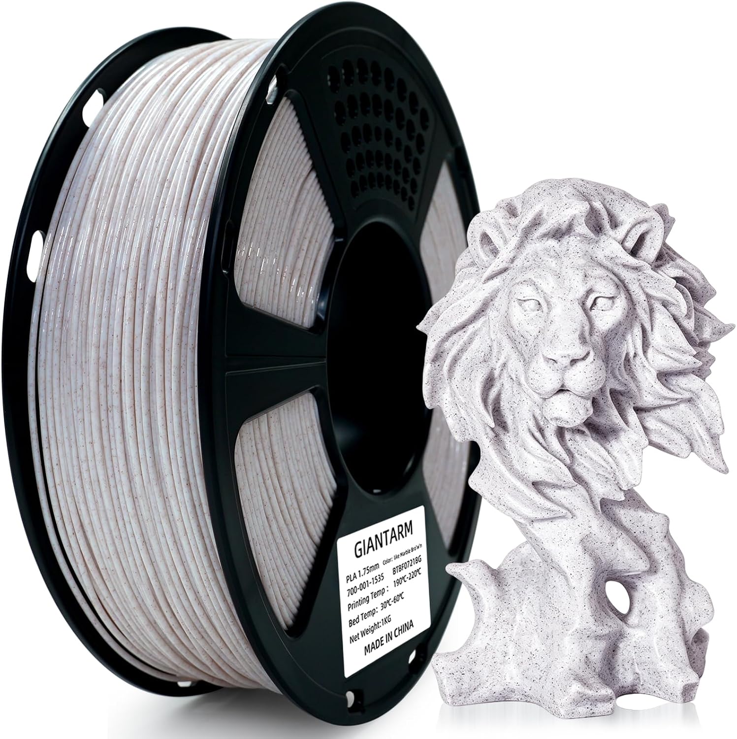 Thumbnail 5 de GIANTARM PLA Filament 1,75 mm (weiß) auf 1-kg Spule – für sauberes, präzises Drucken