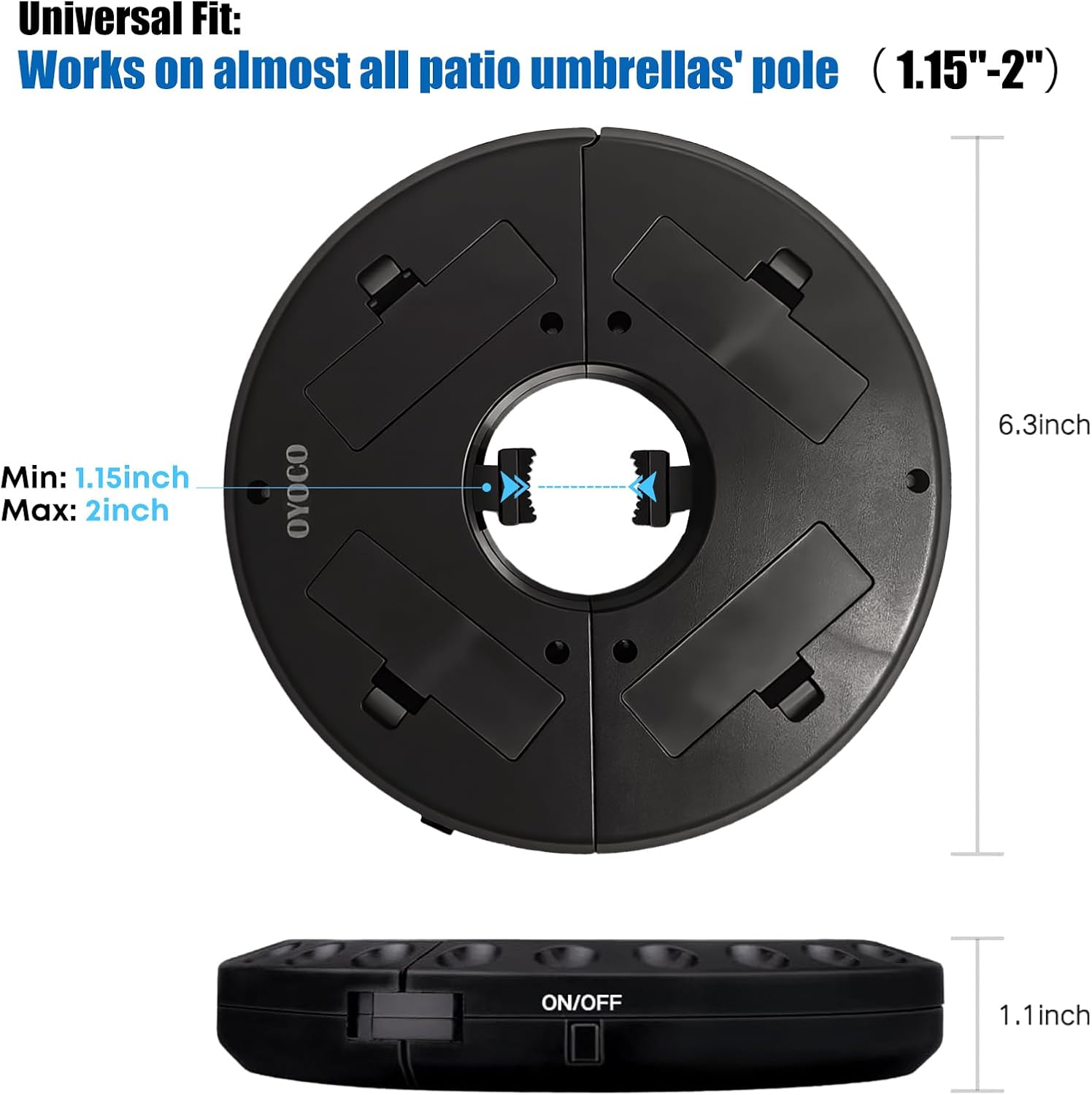 Thumbnail 5 de OYOCO Parasol Light patio umbrella light – cordless LED pole light with 3 brightness modes