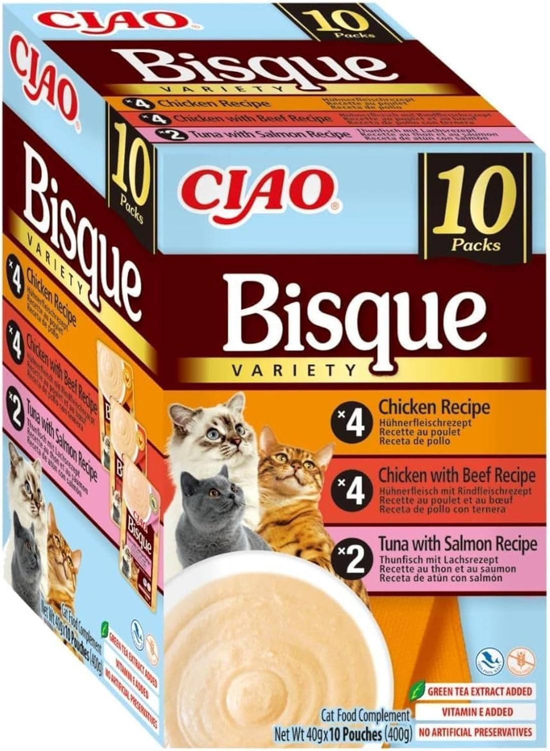 Thumbnail 6 de INABA CIAO Bisque di Tonno con Salmone – Cibo Umido per Gatti, 12 Buste x 40 g (Crema Sana e Umidità Elevata)