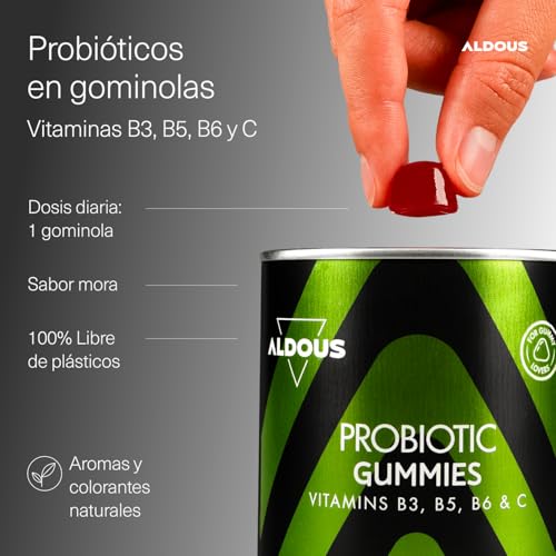 Detalle 2 de 120 Probioticos en Gominolas con Vitamina C - Aldous Bio, sabor mora