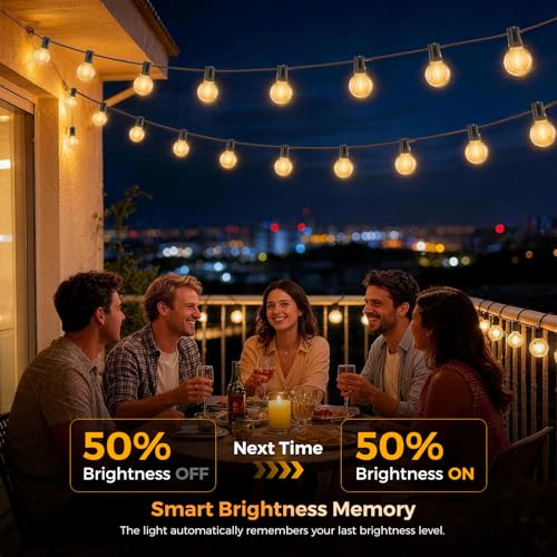 Thumbnail 10 de VenzBlomia Solar Festoon Lights Outdoor 16.3M/53.5FT with Remote – G40 LED, USB Backup