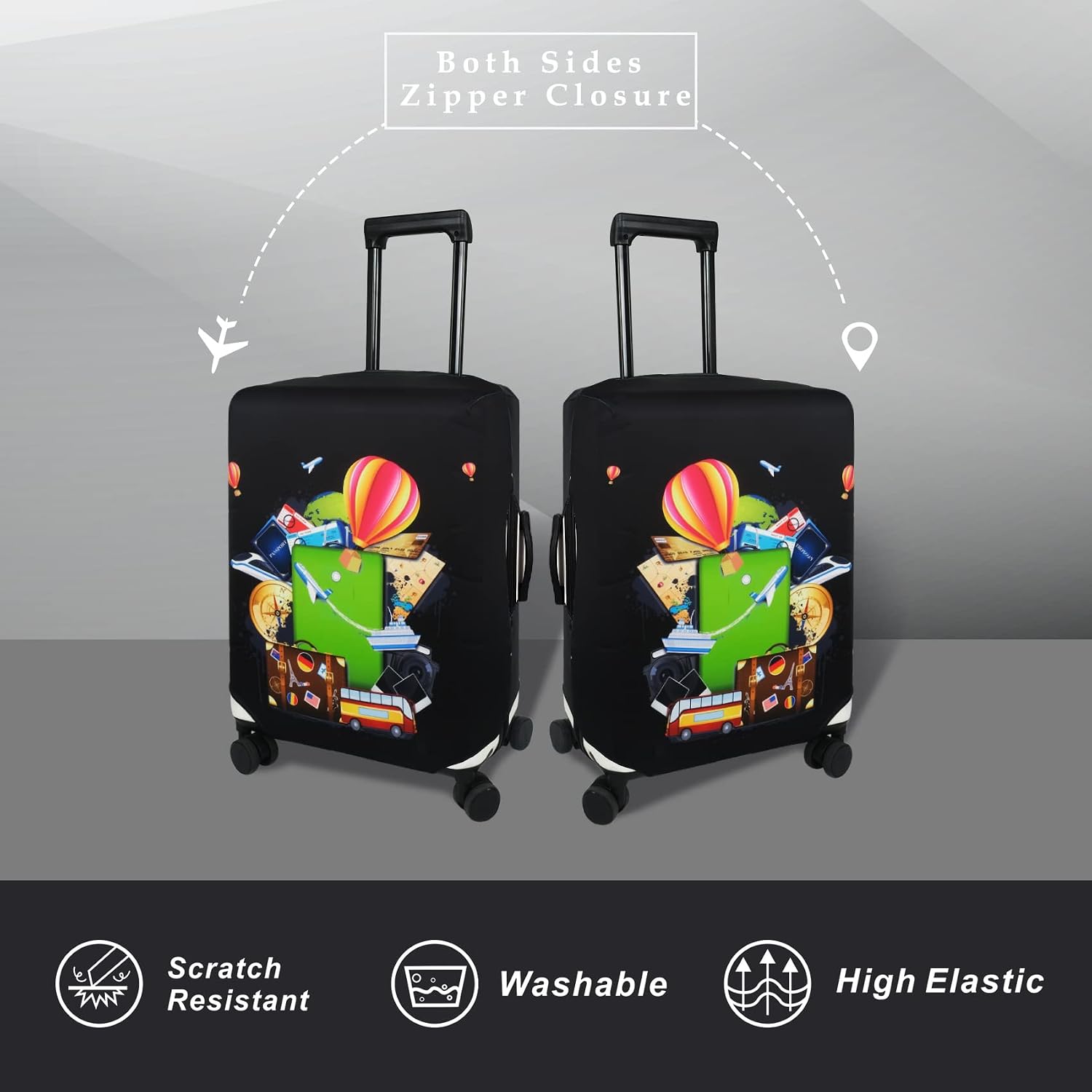 Thumbnail 1 de Explore Land Travel Luggage Cover 18-32 Inch