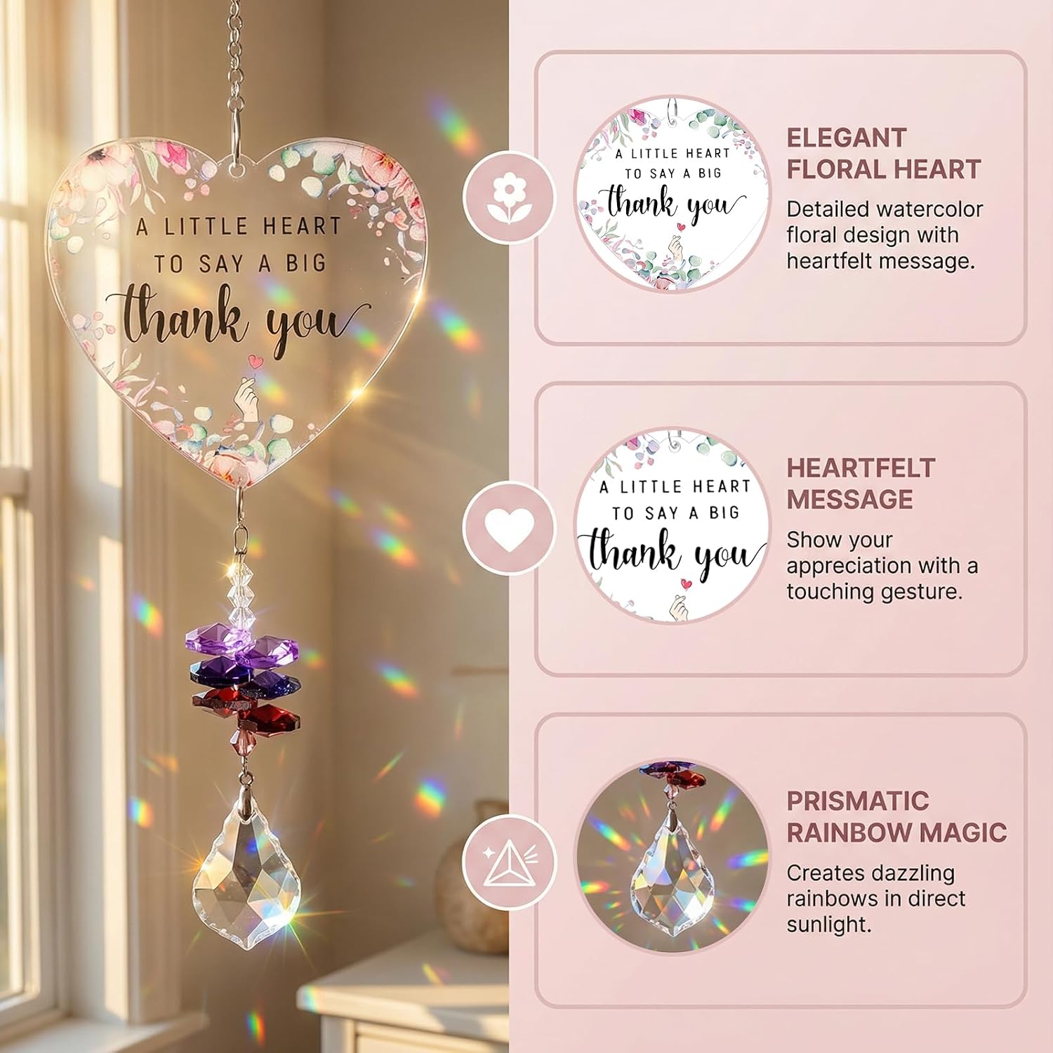 Thumbnail 4 de Crystal Suncatcher Thank You Gift