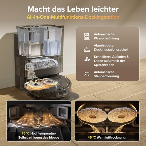Detalle de roborock Qrevo S Pro Saugroboter mit Wischfunktion – 18.500 Pa