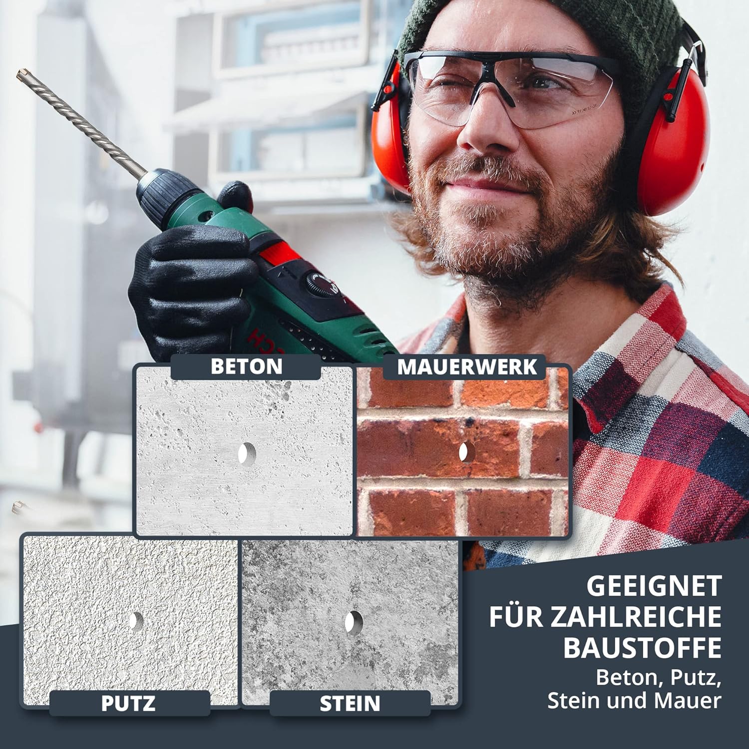 Thumbnail 5 de BAURIX Jeu de forêt métal SDS Plus [7 pièces] – Foret Metal NARWAL® pour perçage rapide