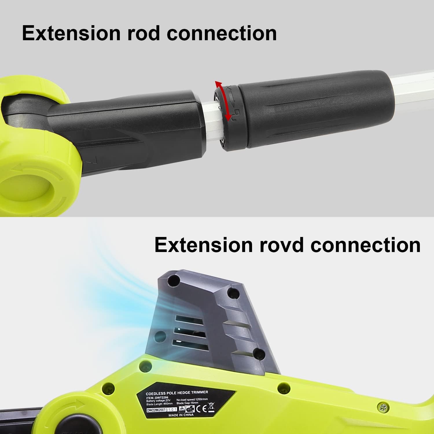Thumbnail 6 de DEWINNER Elettrico Pole 20 V 2,0 Ah – Tagliasiepi su palo telescopico senza fili, fino a 2,40 m