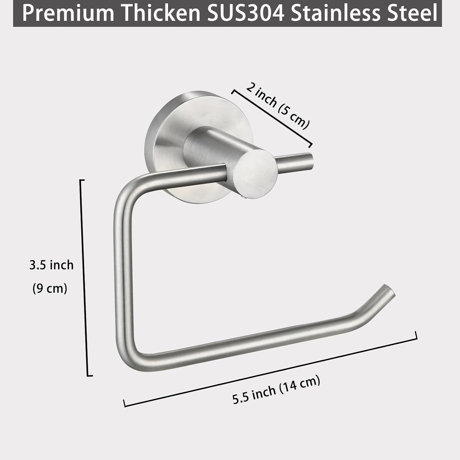 Thumbnail 4 de Katezon Premium 304 Stainless Steel Toilet Paper Holder (Brushed Nickel)