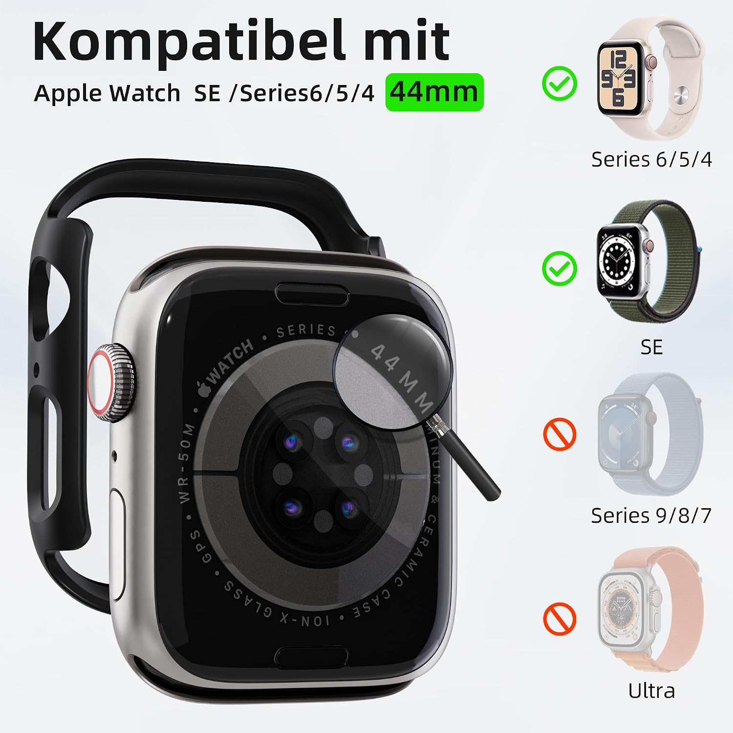 Detalle 2 de Apple Watch Hülle mit Displayschutz, 2er Set