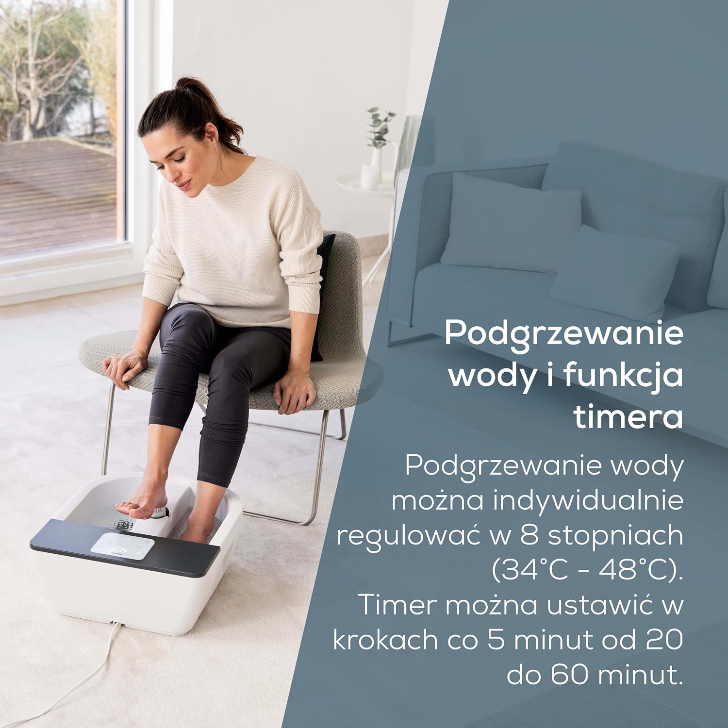 Detalle de Beurer FB 60 – wanna do stóp z masażem bąbelkowym i wibracyjnym, grzaniem do 48°C