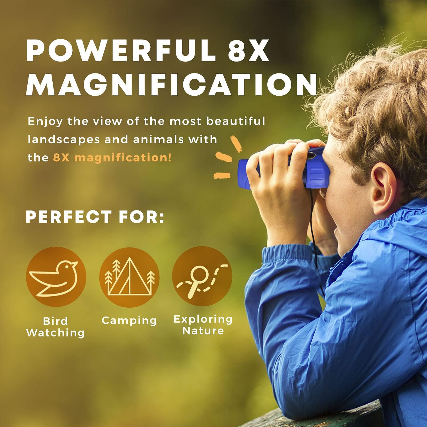 Thumbnail 3 de Binoculars for Kids – 8x21 Adventure Set with Compass & Magnifier