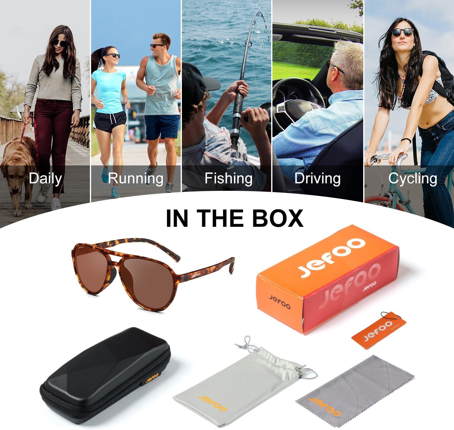 Detalle 2 de Jefoo Polarized Aviator Sunglasses UV400