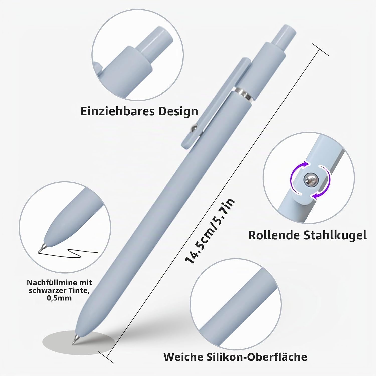Detalle de UIXJODO Gelstifte 0,5 mm – 5er Set für Notizen ✏