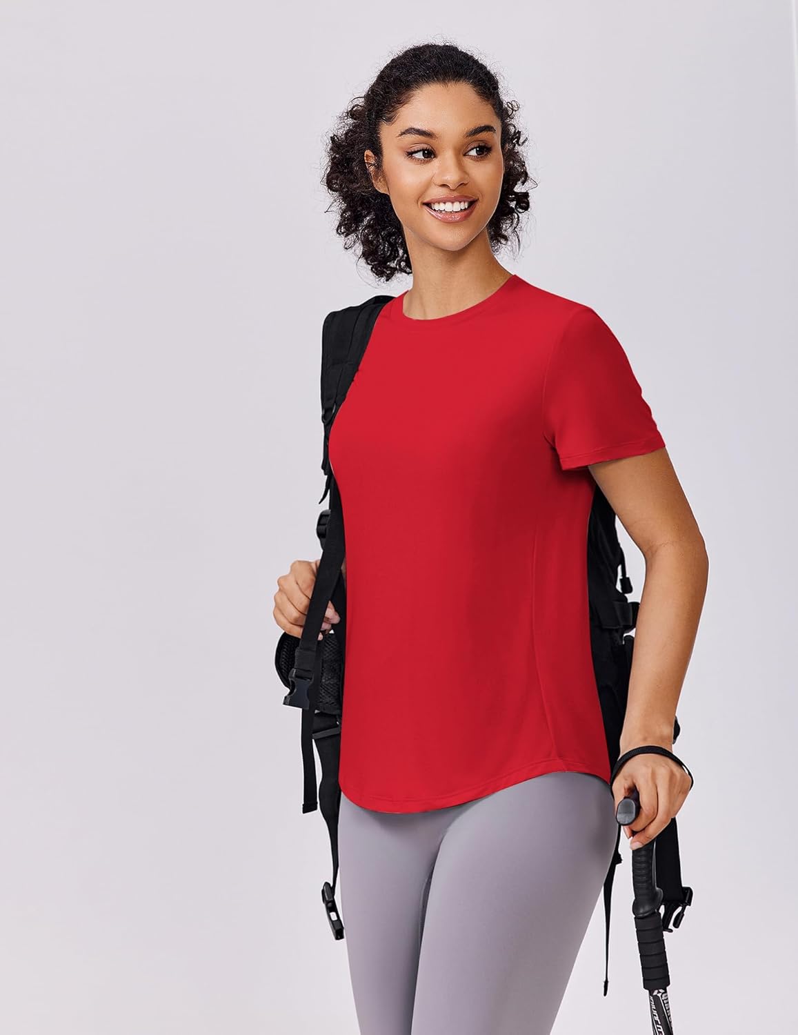 Detalle de PINSPARK Soft Workout Tops for Women UPF 50+ Quick-Dry Sun Protection T-Shirt
