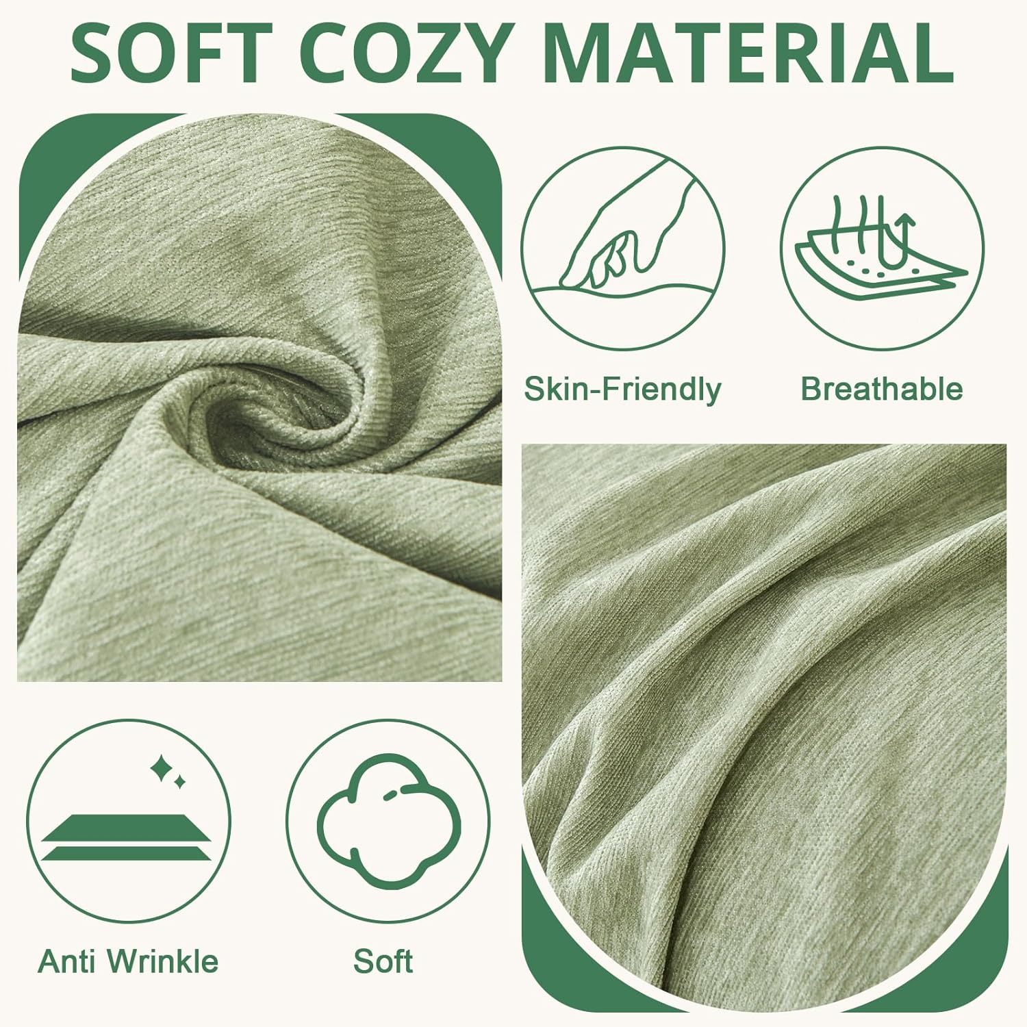 Thumbnail 4 de Royhom Telo Copridivano 2 Posti con Foulard Verde Sage – 180x260 cm