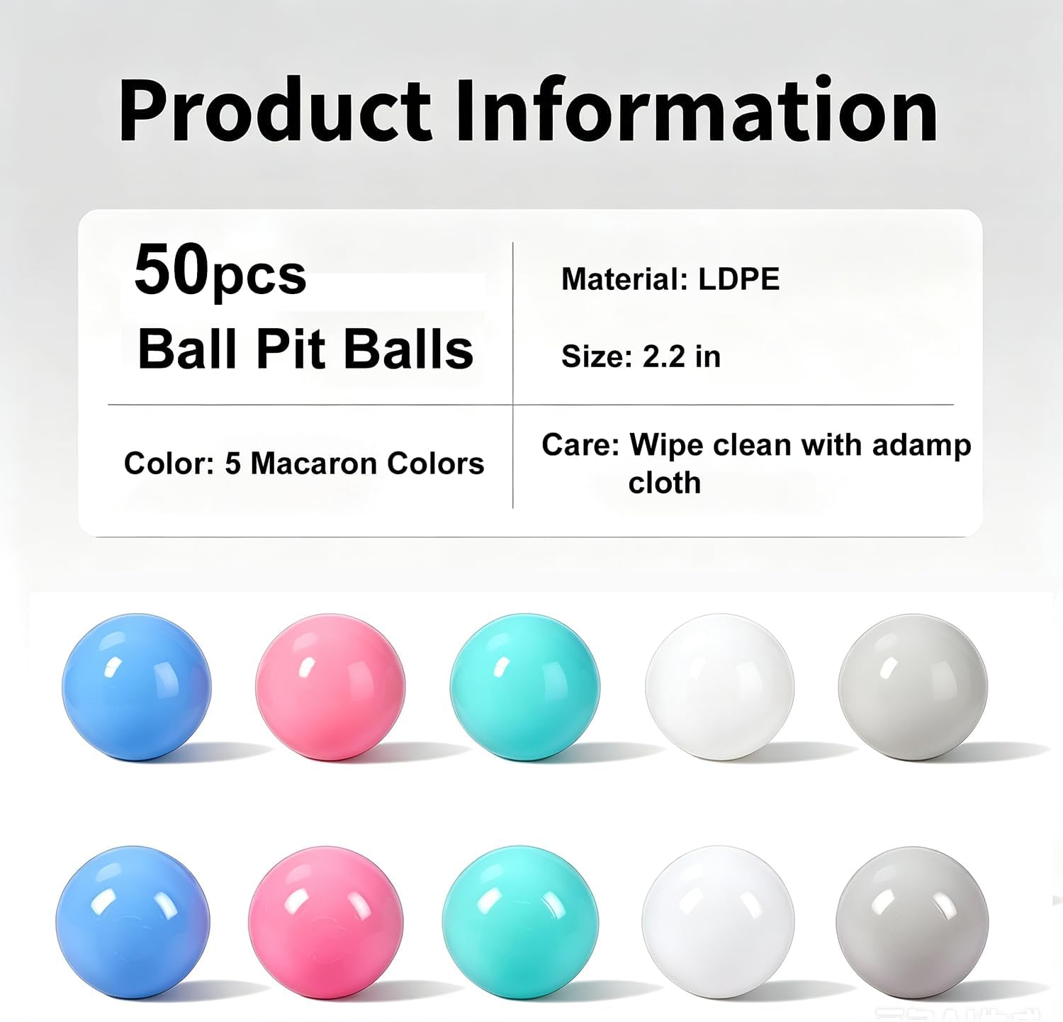 Detalle 2 de LANGXUN Soft Plastic Ball Pit Balls 50 100 200 🪀