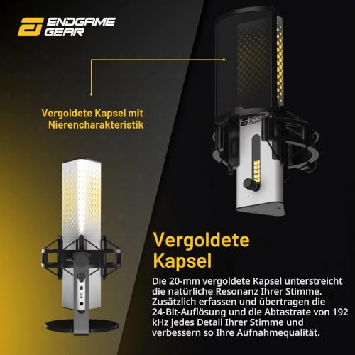 Detalle de ENDGAME GEAR XSTRM USB Mikrofon – Studioqualität für Streaming, Podcast & Aufnahmen